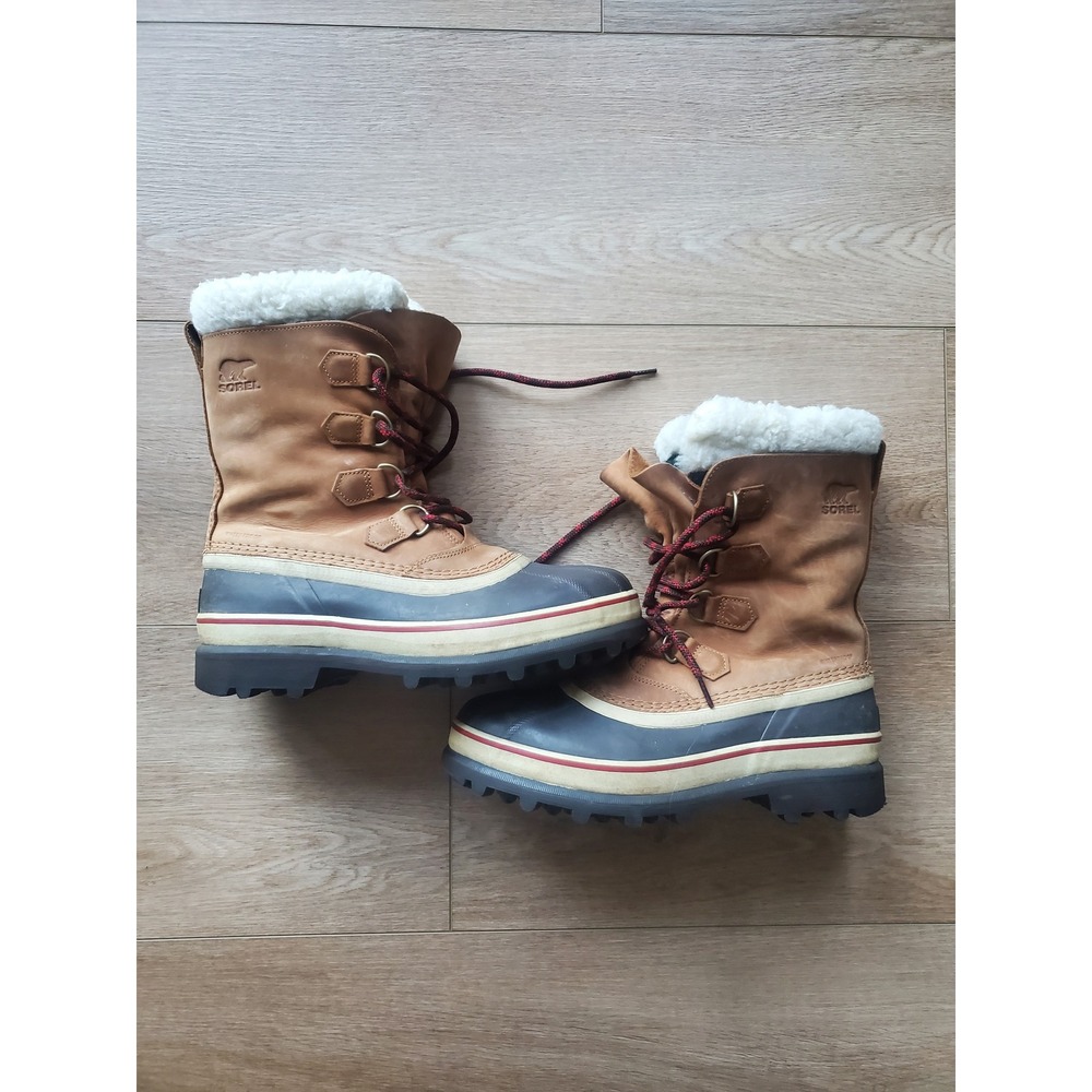 Sorel Caribou Waterproof Winter Boots Brown Leather, LL5395-242 Womens 11